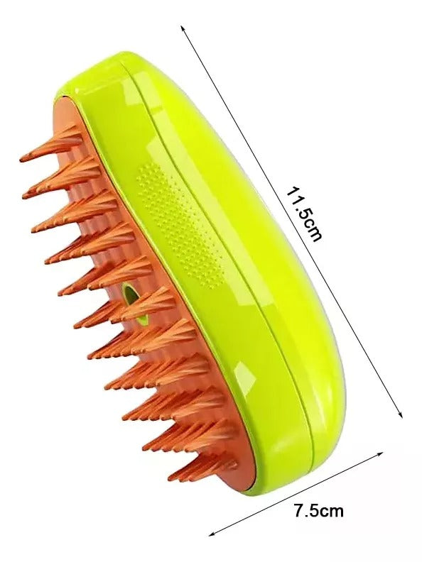 Cepillo de Vapor "Spa 3 en 1": Elimina Pelos, Limpia y Masajea 🐱✨