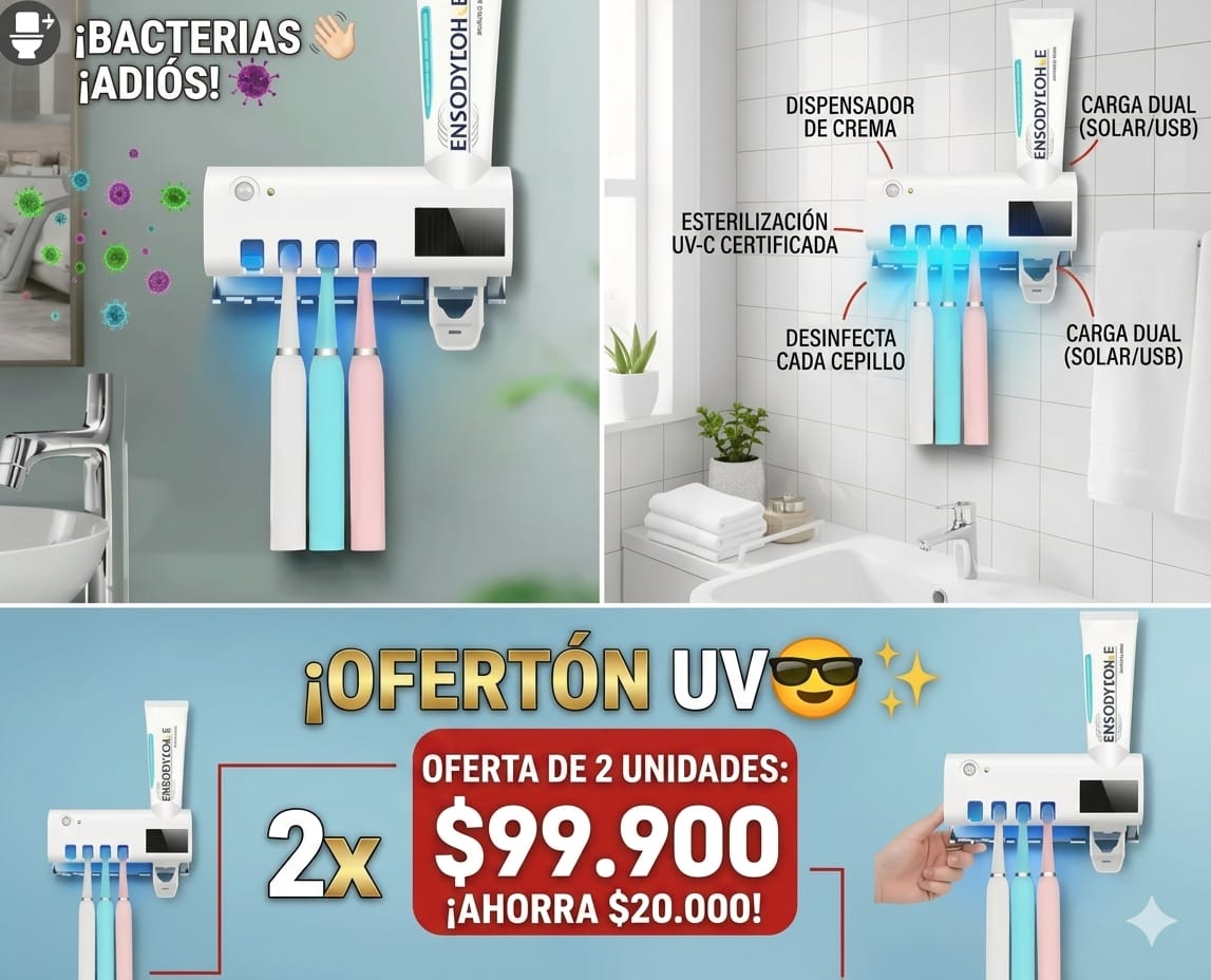 Portacepillos con esterilizador UV ✨