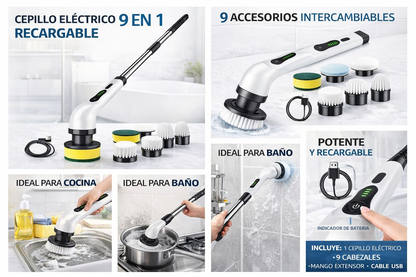 Cepillo Electrico De Limpieza 9 En 1
